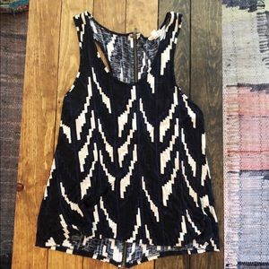 Tank top with zipper back detail